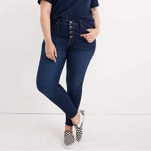 Madewell 9 inch High Rise button front skinny jeans
